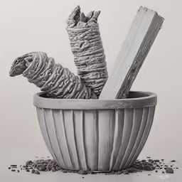 a clay model of a bug laying in its basket