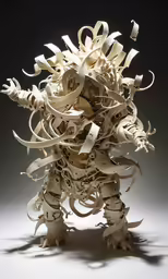 paper sculptures made to look like a robot