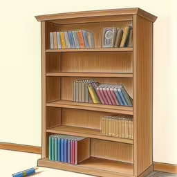 a book shelf with many books on it