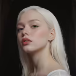 the blonde girl is wearing large earrings in her hair