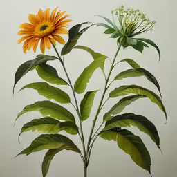 an orange flower sits on top of a stem