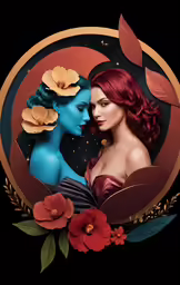 a digital painting of two women with flowers