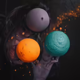 two balls that are being held by someone