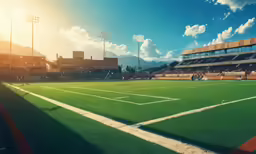 a sunny stadium during a game with people watching