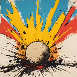 a photo of a painting that is on the ground