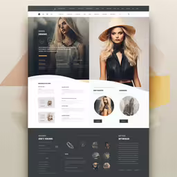 the landing page of the website, showcasing the theme of the fashion web,the landing page is an elegant landing page, that uses adobe and photoshopped