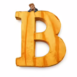an artistic rendering of a man in the shape of a letter b