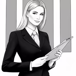 a business woman with a clipboard in her hands