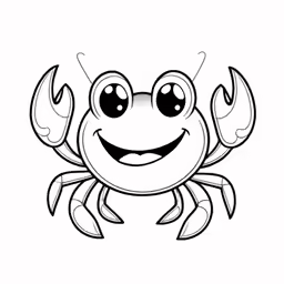 a crab with big eyes and smiling face