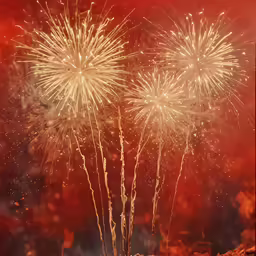 fireworks are in the sky above a hill