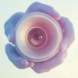 hands holding an item with shiny pink streaks