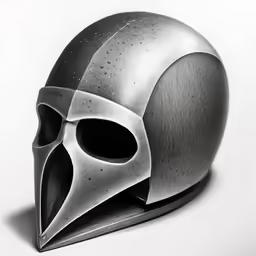a helmet with holes and an unusual mask