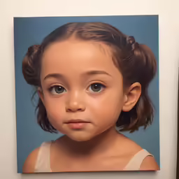 a photograph of an older girl with blue eyes