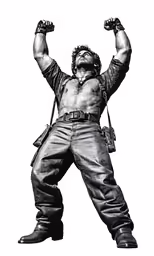 a large man wearing a pair of jeans