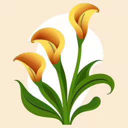 three yellow flowers are next to each other