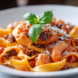 the pasta dish is covered in various sauces