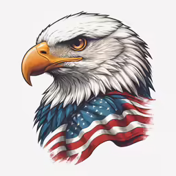the american eagle and flag is shown in this drawing