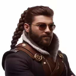 a man with long braid hair and sunglasses