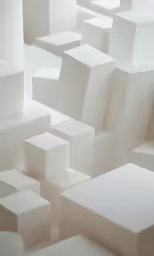 a white background with many white cubes