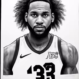 a drawing of the sacramento state guard, james paul, with his hair up