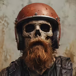 the man in the helmet is wearing a brown helmet