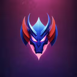 the evil villain icon over a purple background,an abstract colorful image of a demon