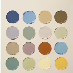 various colors of paint, which is white and has brown