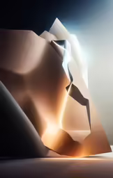 a digital 3d artwork piece of wavy shapes