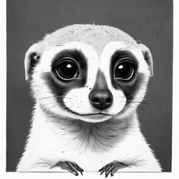 a black and white photograph of a small animal