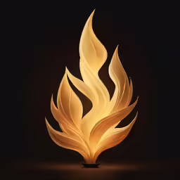 a gold flower on a black background