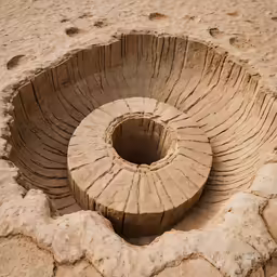 a concrete structure with a circular hole at the end