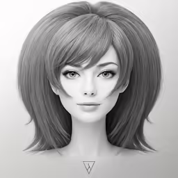 a female head model wearing a gray wig