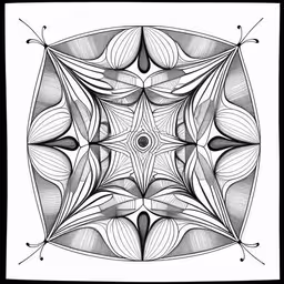 an abstract pattern with leaves inside of it