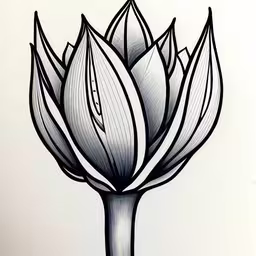 an image of a flower that is done with pen