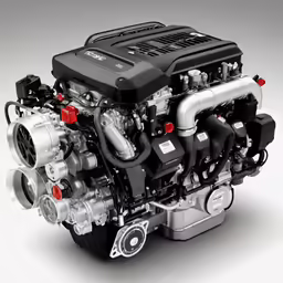 the engine and hood on an alfa 4 - cylinder