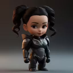 the star wars character from disney has an adorable face and black hair
