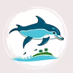 dolphin jumping out of water on the beach,the dolphin is swimming in the water and jumping out of the water