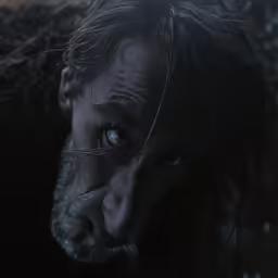 an older man with a messy grey face and wet hair