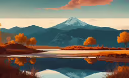 there is no image here to provide a caption for,a river with mountains in the background and trees at the bottom