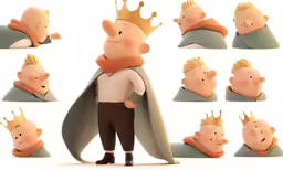 the different facial features of a man and his crown