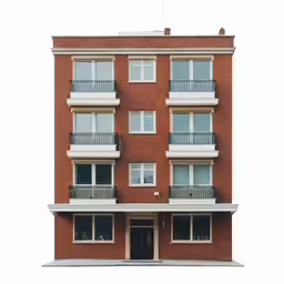 a multi - story building with balconies and windows