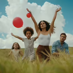 two young girls with one girl holding two balloons