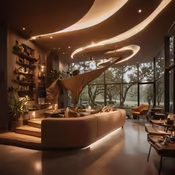 modern living room with light and decor