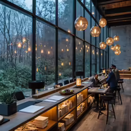 a person reading a book in an open area