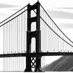 this is a black and white photograph of a bridge