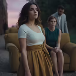 a couple of women sitting on top of a couch