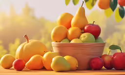 there is many fruit that is sitting in a basket