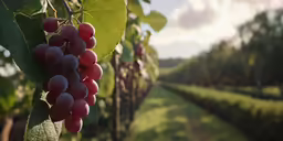 the fruit growing on the vine is ripe and ready to be picked