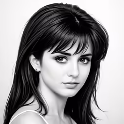 a woman in a tank top is looking straight ahead