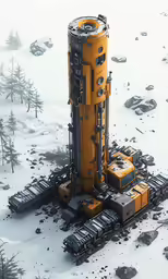 an image of a futuristic type device in the snow